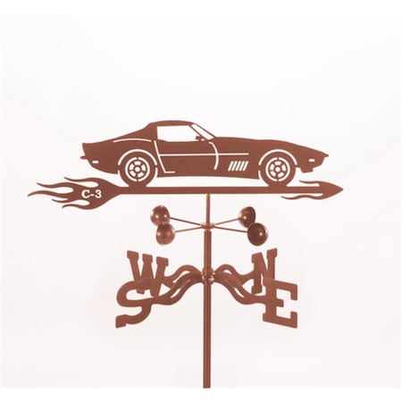 Ez Vane EZ Vane EZ1012-PT Corvette C3 Car Weathervane with Post Mount EZ1012-PT